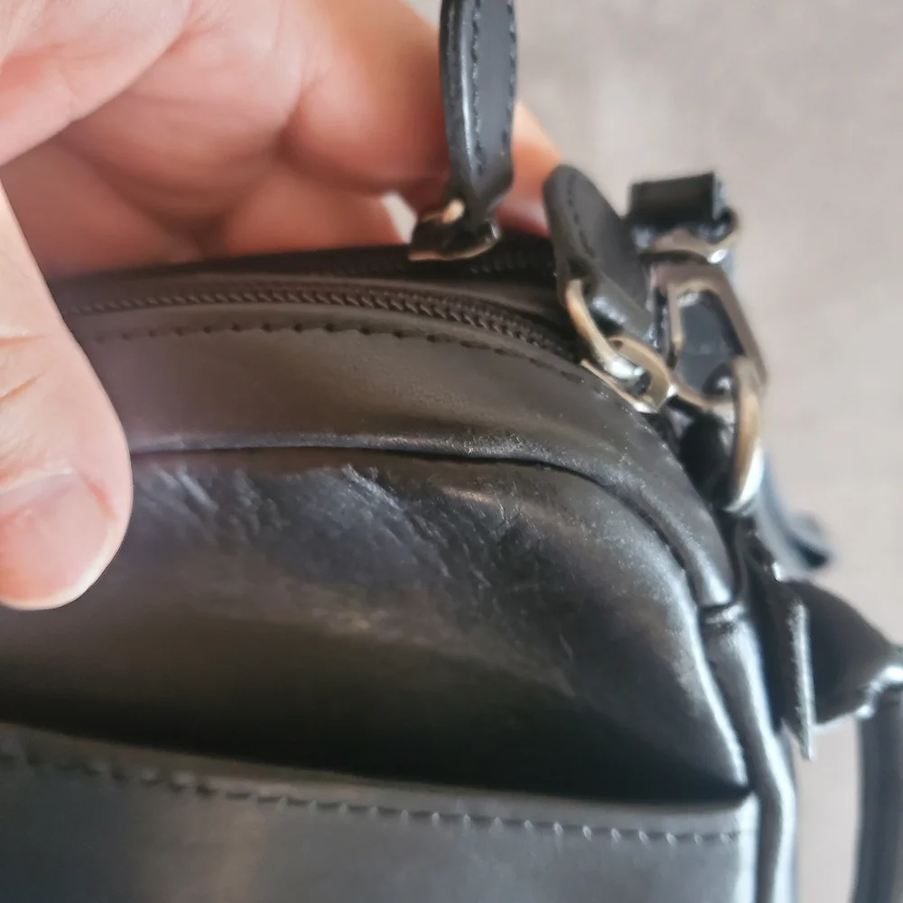 L.L. Bean Vintage Black Leather Planer, Wallet Organizer Bag Mens